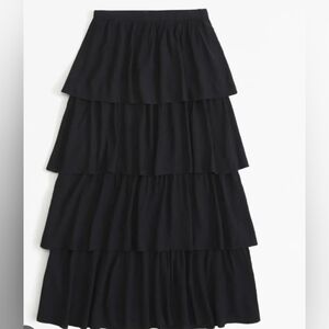 Abercrombie & Fitch Black Tiered Ruffle Skirt